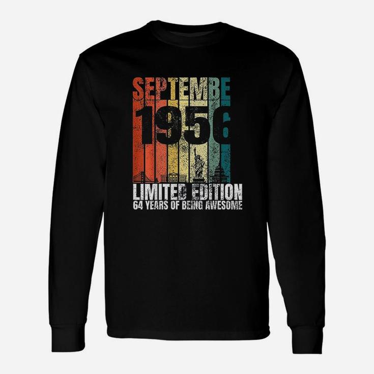 Vintage September 1956 Bday 66 Years Old 66th Birthday Long Sleeve T-Shirt
