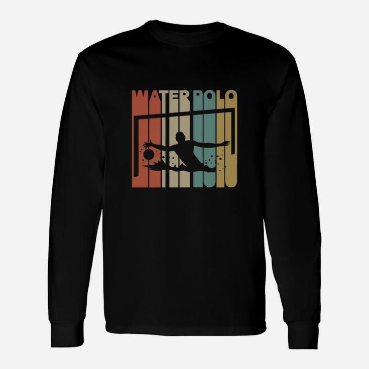 Vintage Style Water Polo Silhouette Long Sleeve T-Shirt