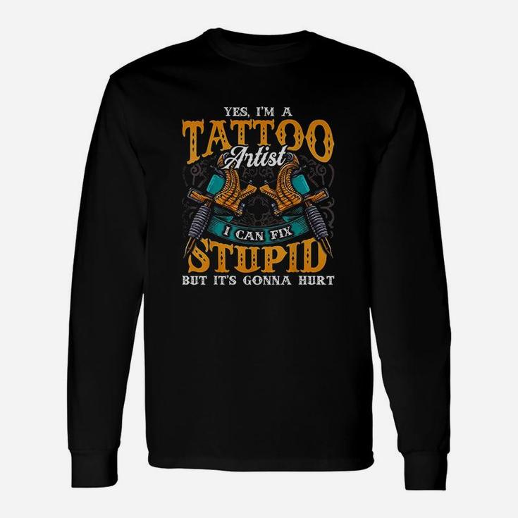 Vintage Tattoo Artist Quote Tattooing Machine Long Sleeve T-Shirt