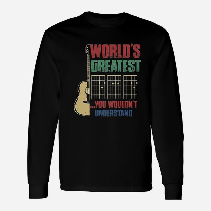 Vintage Worlds Greatest Guitar Dad You Wouldnt Understand Guitarist Long Sleeve T-Shirt