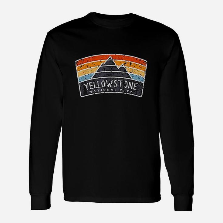 Vintage Yellowstone National Park Art Graphic Long Sleeve T-Shirt