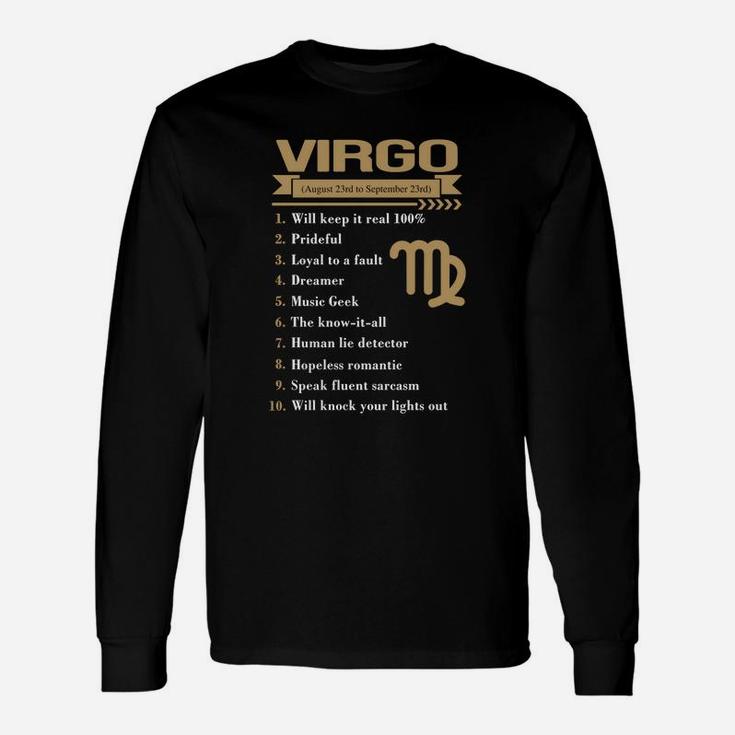 Virgo Queens, Virgo Kings, Virgo Facts Shirts Long Sleeve T-Shirt