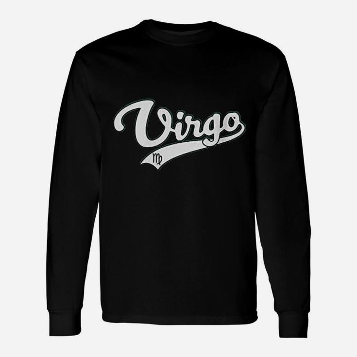 Virgo September Birthday Astrology Vintage Baseball Script Long Sleeve T-Shirt