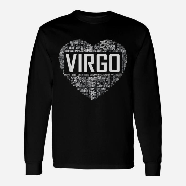 Virgo Zodiac Traits Horoscope Astrology Sign Heart Long Sleeve T-Shirt