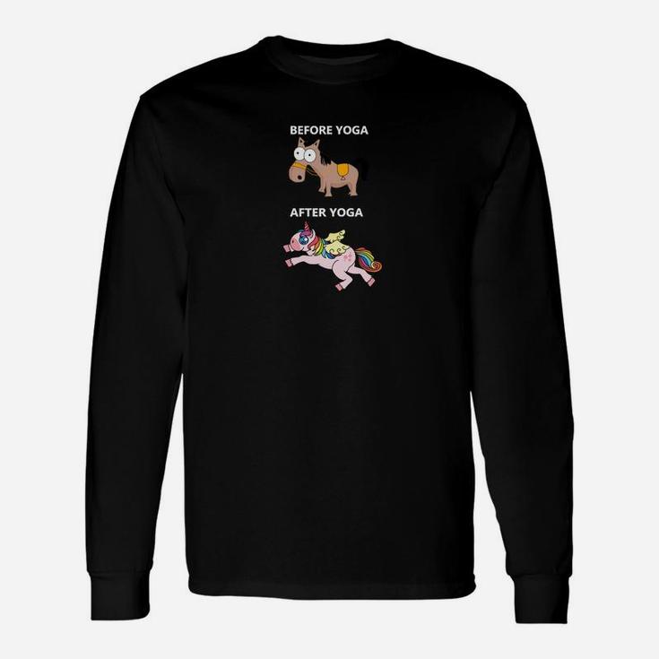 Vor Yoga Nach Yoga Unicorn 3 Langarmshirts