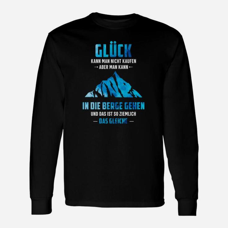 Wanderlust Bergsteiger Langarmshirts Glück in den Bergen, Bergliebe Spruch Tee