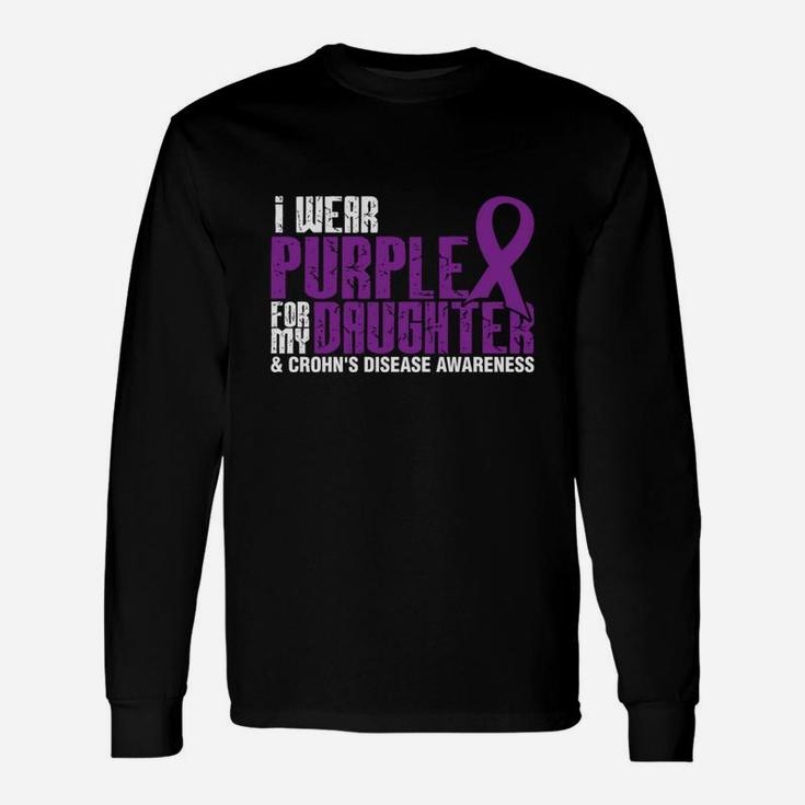 I Wear Purple For My Daughter And Crohns Disease Long Sleeve T-Shirt