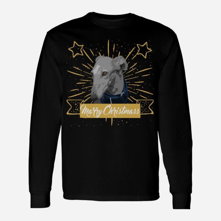 Weihnachtsfreude Hundegesicht Festliches Langarmshirts, Weihnachtspullover-Stil