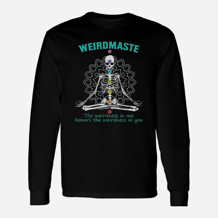 Weirdmaste Meditation Yoga Definition Skeleton Yoga Long Sleeve T-Shirt