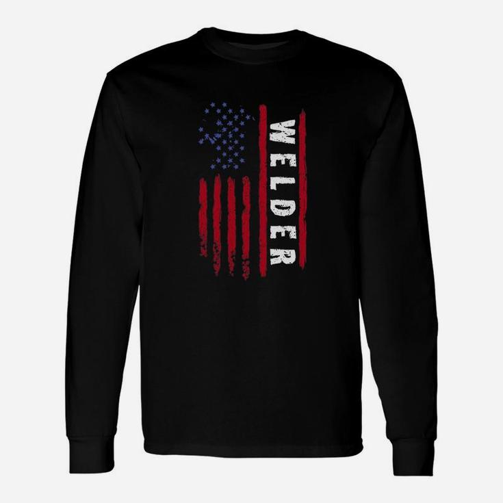 Welding American Welder Flag Usa Long Sleeve T-Shirt