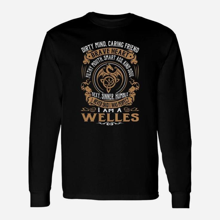 Welles Brave Heart Dragon Name Long Sleeve T-Shirt