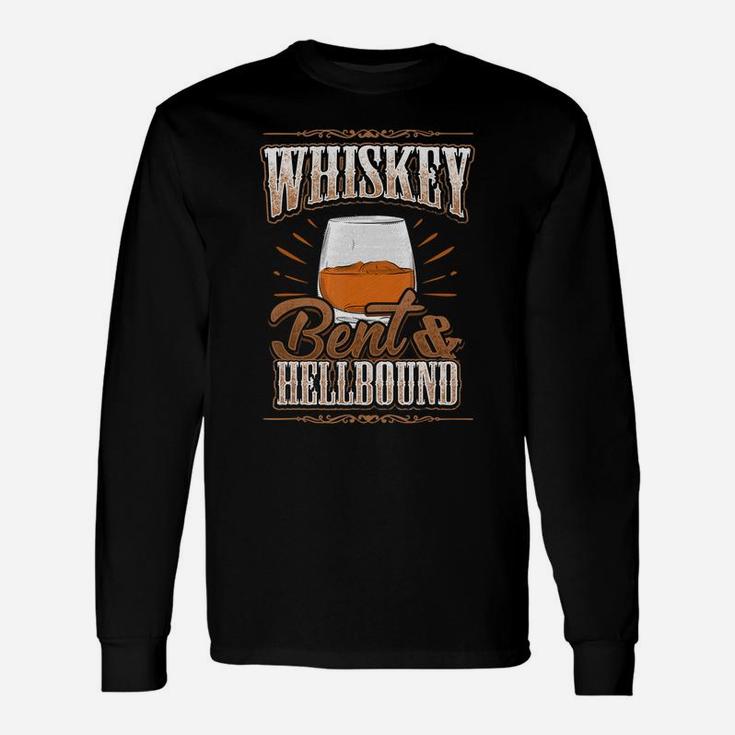 Whiskey Bent Hellbound Shirt Drinking Fathers Day Dad Long Sleeve T-Shirt