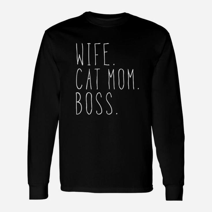 Wife Cat Mom Boss Long Sleeve T-Shirt