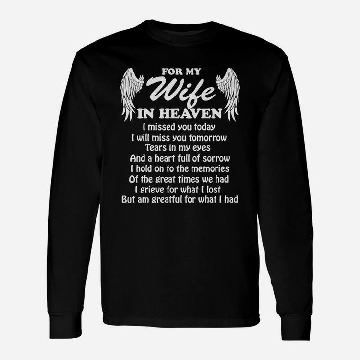 For My Wife In Heaven Long Sleeve T-Shirt