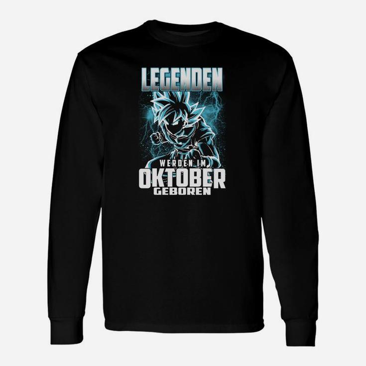 Wolf Design Legenden Oktober Geburtstags-Langarmshirts