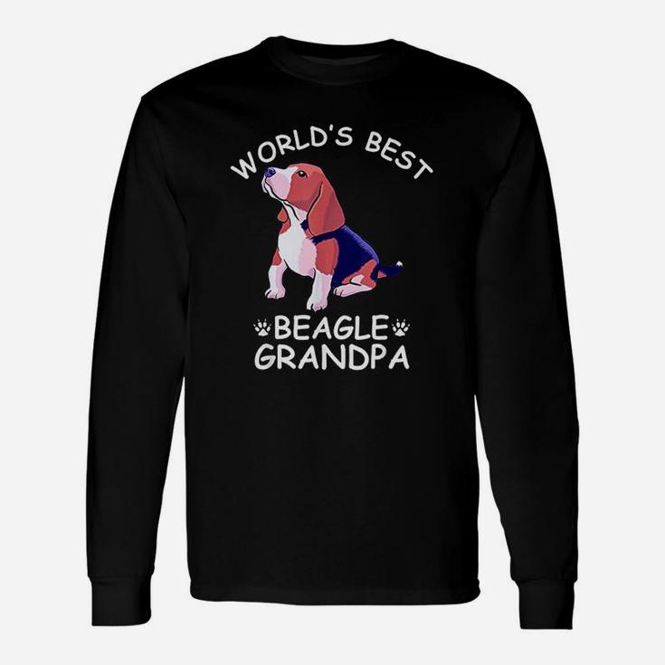 World Best Beagle Grandpa Granddog Dog Lover Long Sleeve T-Shirt