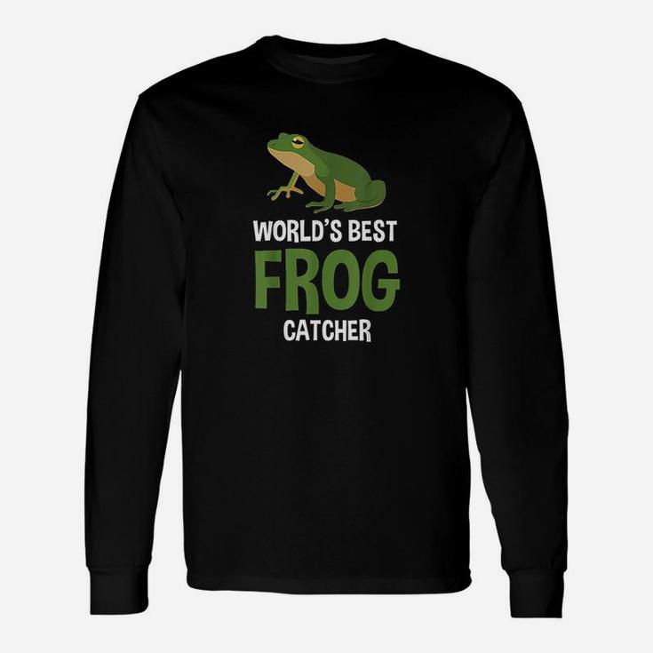 Worlds Best Frog Catcher Boys Girls Frog Hunter Long Sleeve T-Shirt