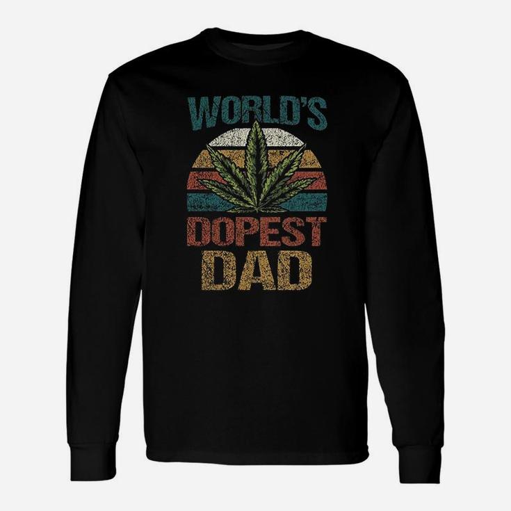 Worlds Dopest Dad Leaf Vintage Distressed Long Sleeve T-Shirt