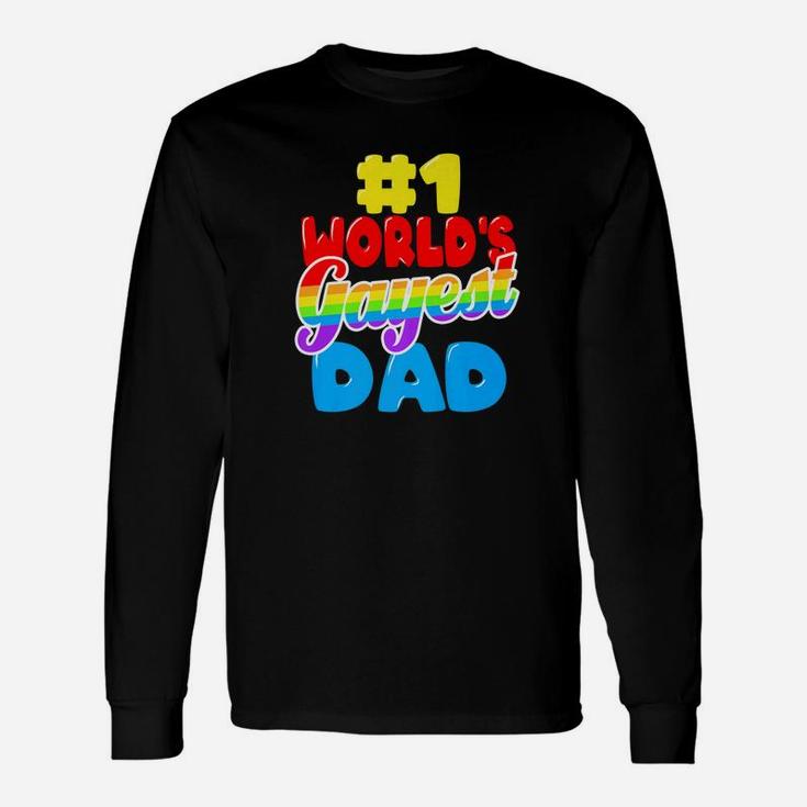 Worlds Gayest Dad Gay Pride Lgbt Fathers Day Premium Long Sleeve T-Shirt
