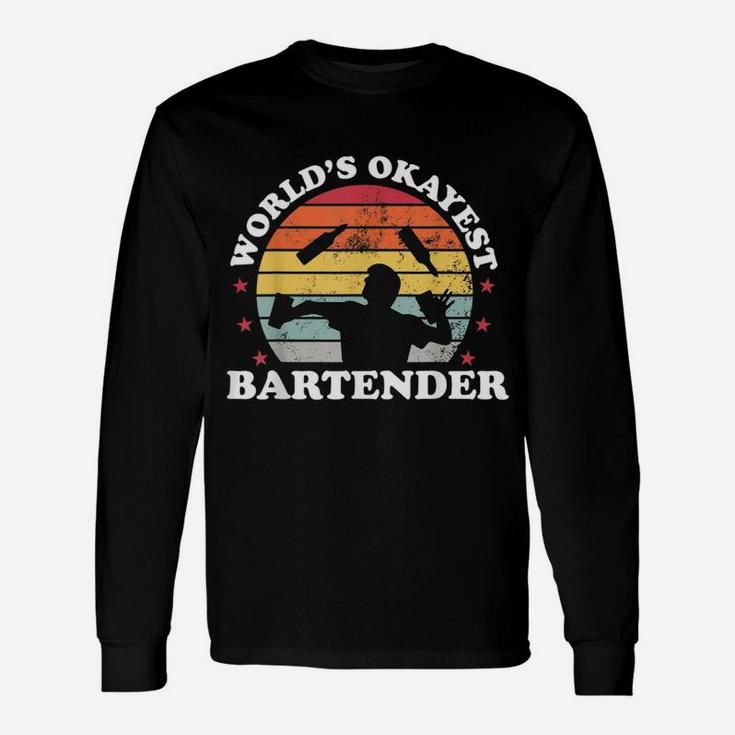 Worlds Okayest Bartender Vintage Long Sleeve T-Shirt