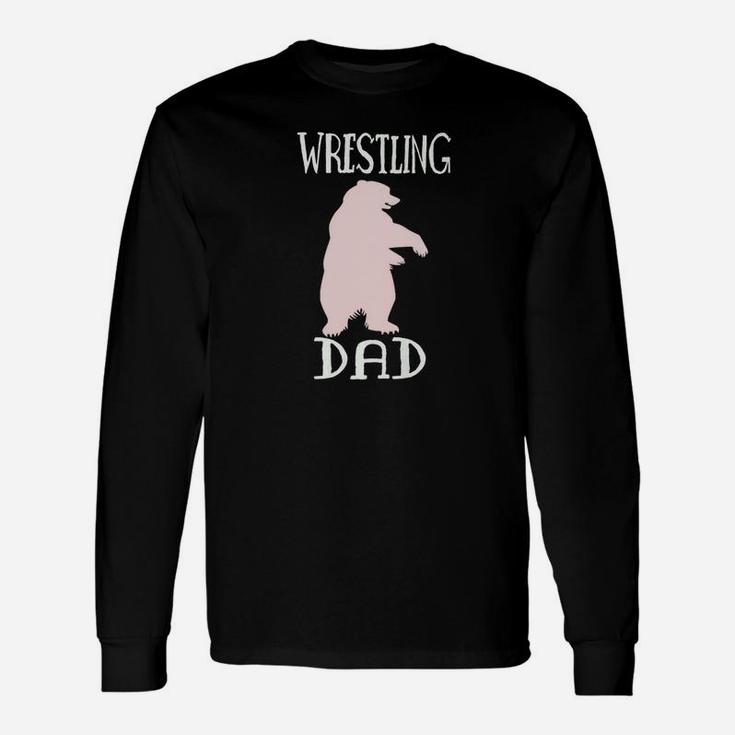 Wrestling Dad Bear Fathers Day Christmas Long Sleeve T-Shirt