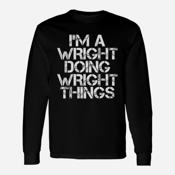 Wright Surname Tree Birthday Reunion Idea Long Sleeve T-Shirt