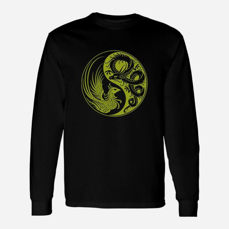 Yellow And Black Dragon Phoenix Shirt Long Sleeve T-Shirt