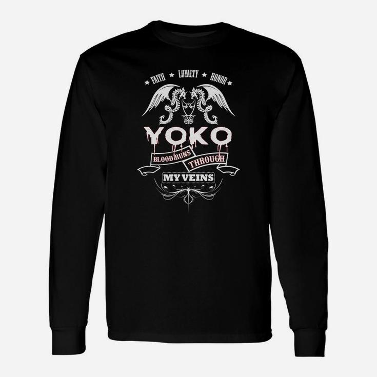 Yoko Blood Runs Through My Veins Tshirt For Yoko Long Sleeve T-Shirt