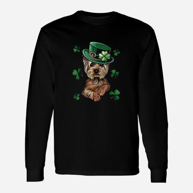Yorkshire Terrier Stpatricks Day Dog Shamrock Long Sleeve T-Shirt