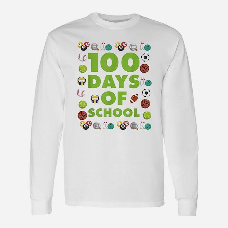 100 Days Of School Teachers Sports Lover Long Sleeve T-Shirt