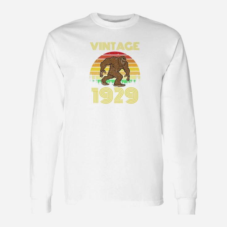 1929 93rd Birthday Vintage Bigfoot 93 Years Old Long Sleeve T-Shirt