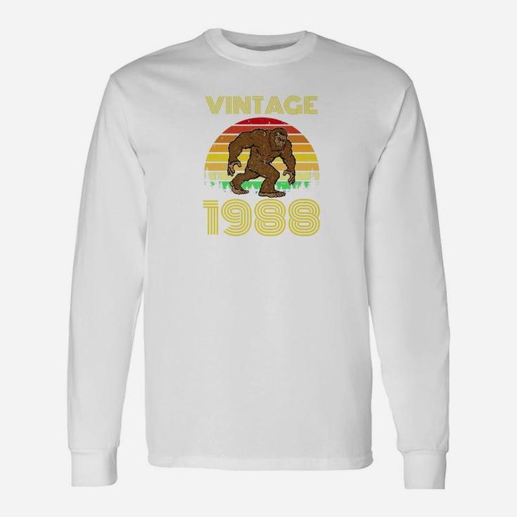 1988 34th Birthday Vintage Bigfoot 34 Years Old Long Sleeve T-Shirt