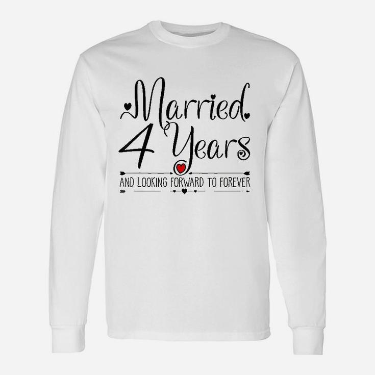 4th Wedding Anniversary For Her Just Married 4 Years Long Sleeve T-Shirt
