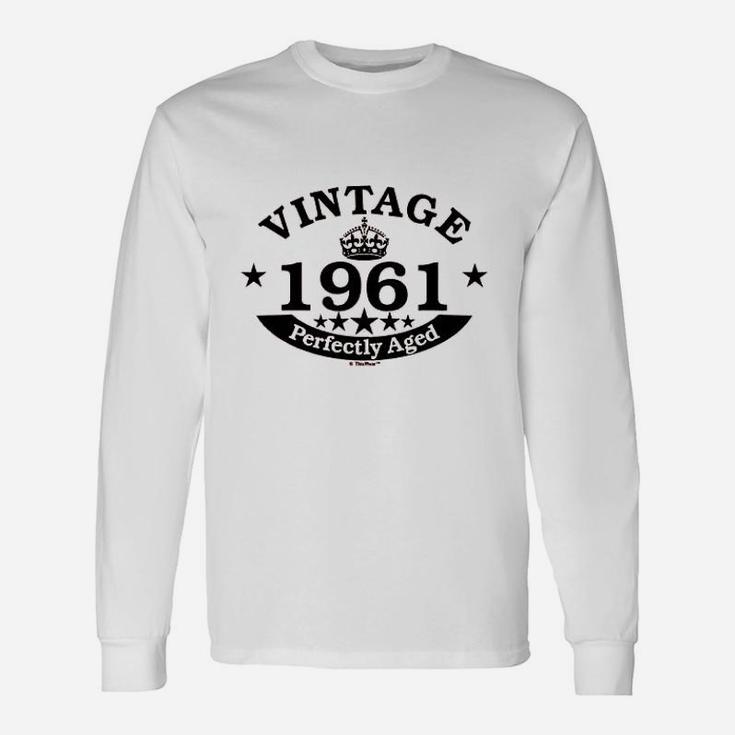 60th Birthday Vintage 1961 Perfect Aged Crown Long Sleeve T-Shirt
