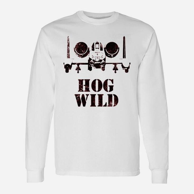 A10 Warthog Hog Wild Military Aviation Long Sleeve T-Shirt