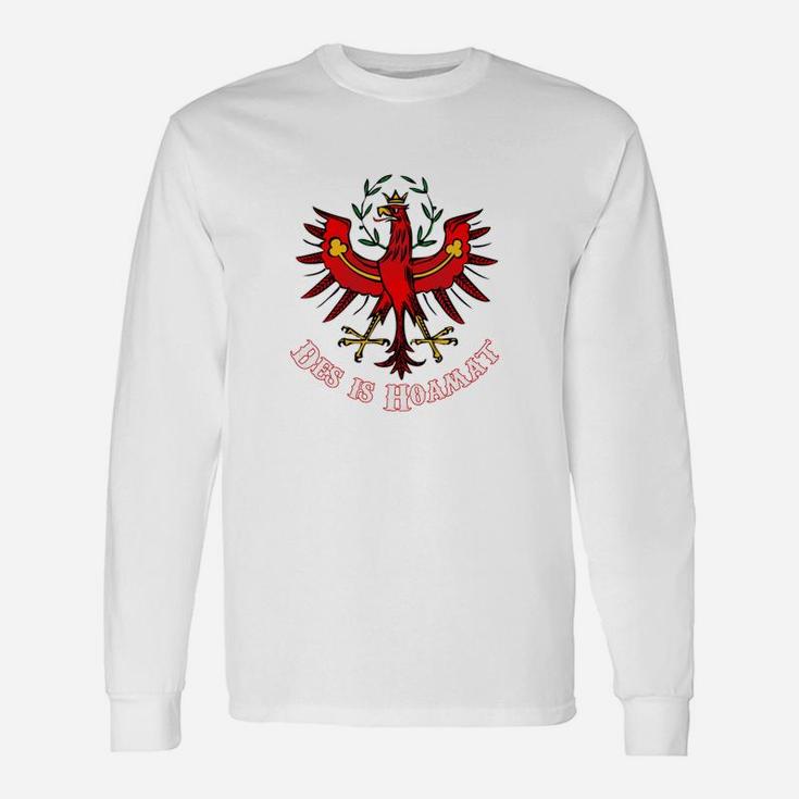 Adler-Motiv Herren Langarmshirts mit Albania Schriftzug – Weiß