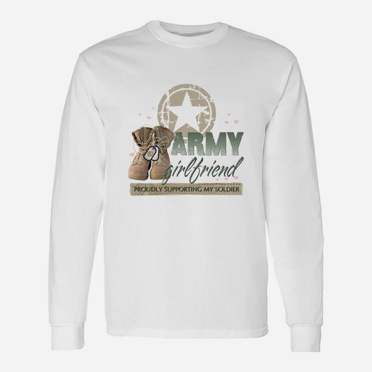 Army Girlfriend Supporting, best friend gifts, birthday gifts for friend, gifts for best friend Long Sleeve T-Shirt