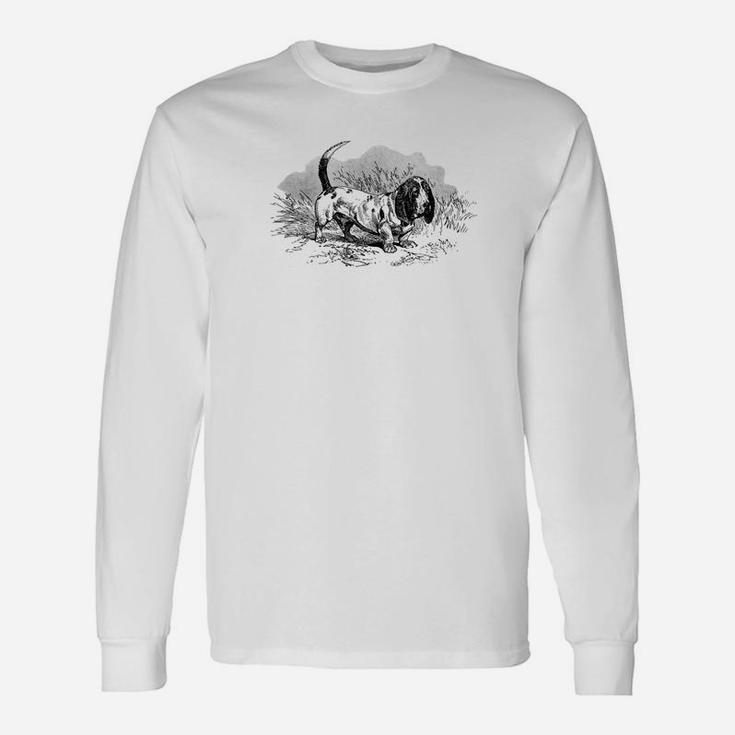 Basset Hound Vintage Retro Basset Hound Dog Premium Long Sleeve T-Shirt