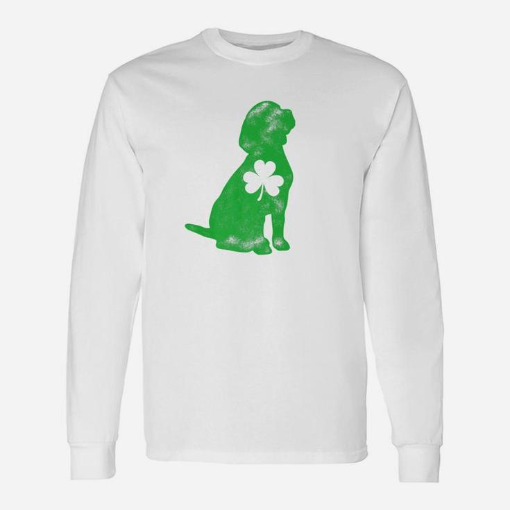 Beagle St Patricks Day Men Women Dog Lover Shamrock Long Sleeve T-Shirt