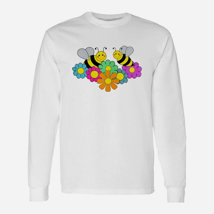 Bees And Flowers Long Sleeve T-Shirt
