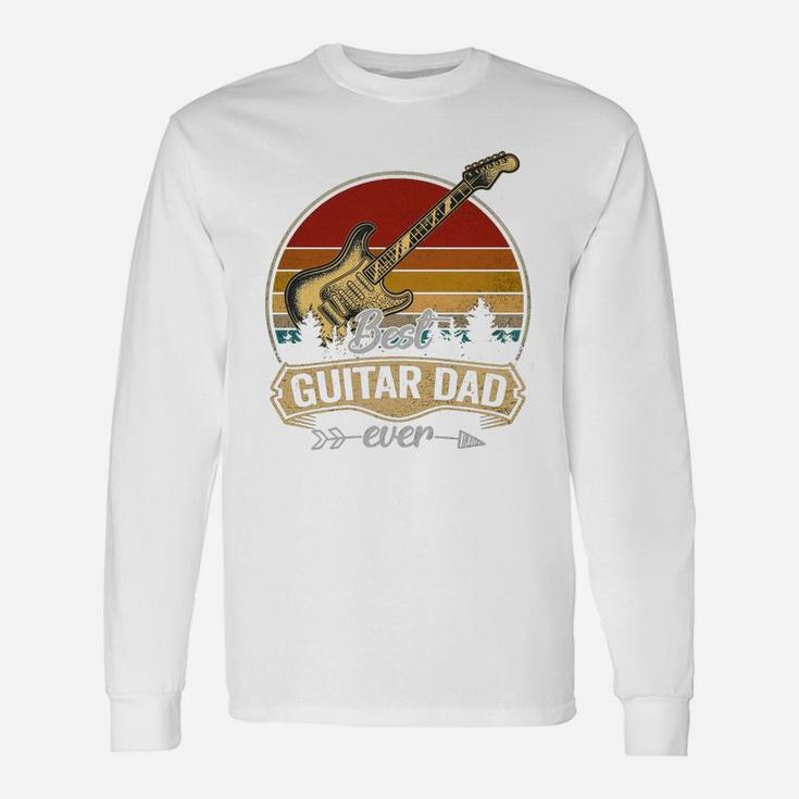 Best Guitar Dad Ever Vintage Sunset Guitarist Shirt Men T-shirt Long Sleeve T-Shirt