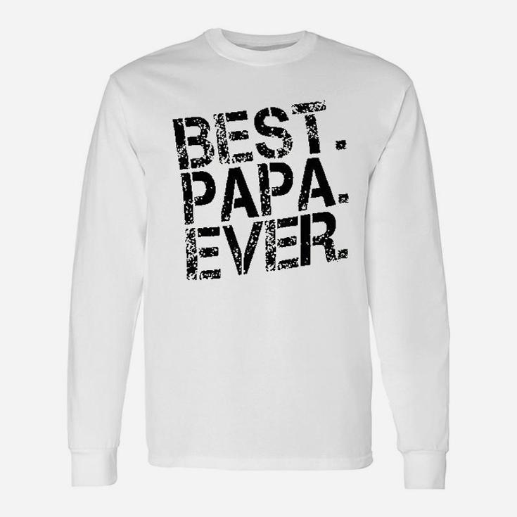 Best Papa Ever Worlds Best Dad Crewneck Long Sleeve T-Shirt