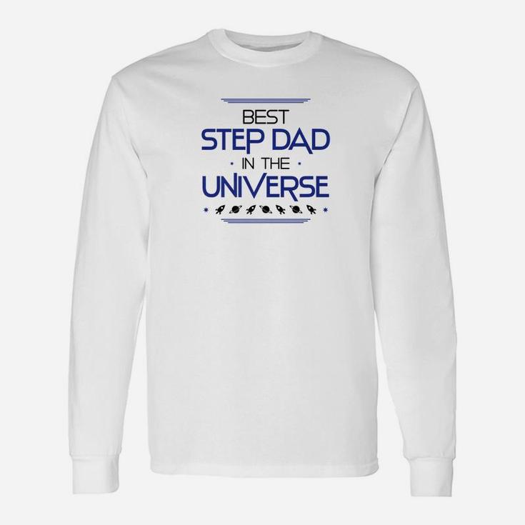 Best Step Dad In The Universe Fathers Day Space Premium Long Sleeve T-Shirt