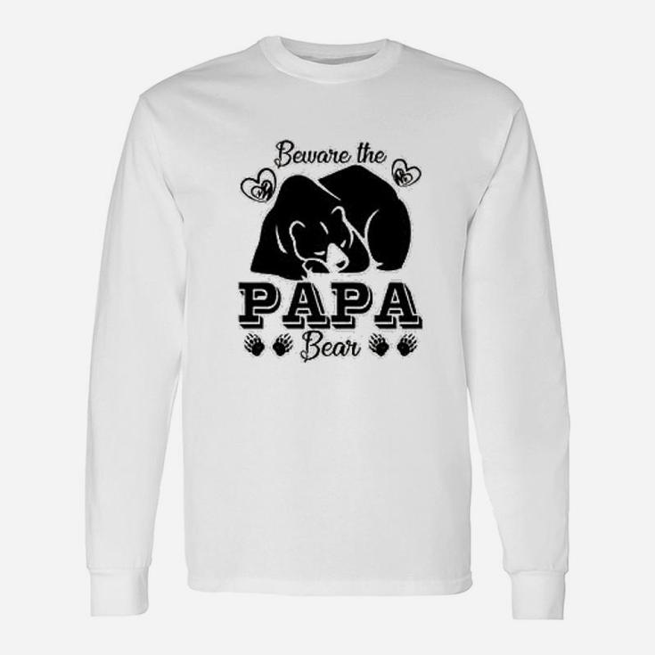 Beware The Papa Bear Sleeping Bear Long Sleeve T-Shirt