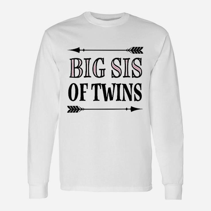 Big Sis Of Twins Sister Announcement Toddler Long Sleeve T-Shirt