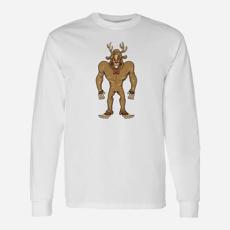 Bigfoot Reindeer Christmas Shirt Xmas Tee Long Sleeve T-Shirt