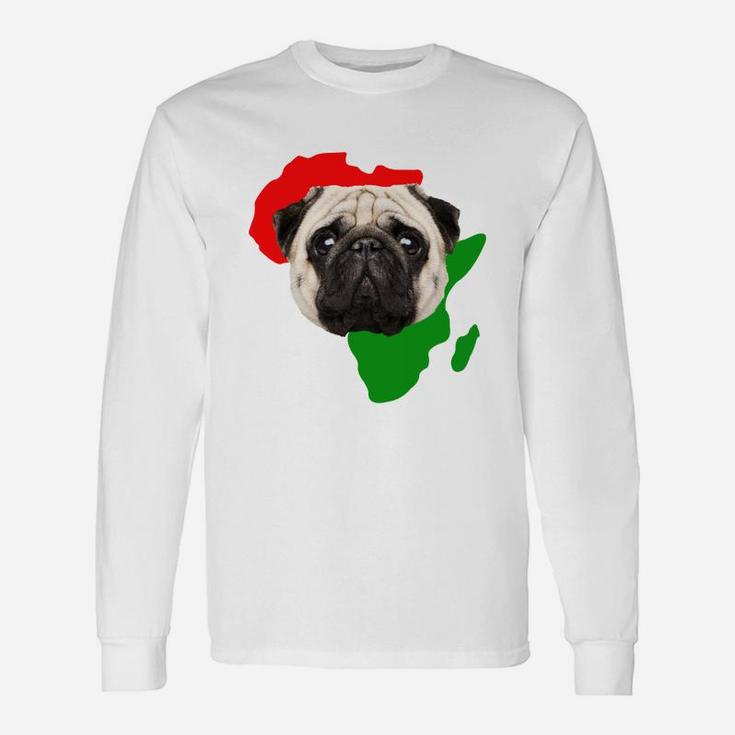 Black History Month African Map Pug For Pet Lovers Proud Black Long Sleeve T-Shirt