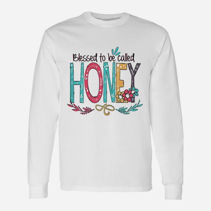 Blessed To Be Called Honey Colorful Grandma Long Sleeve T-Shirt