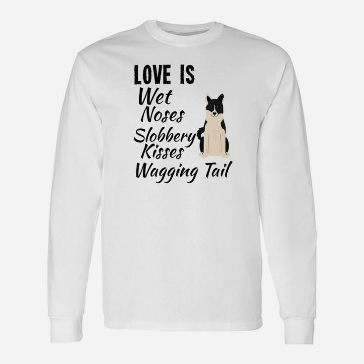 Border Collie I Love My Dog Saying And Drawing Long Sleeve T-Shirt