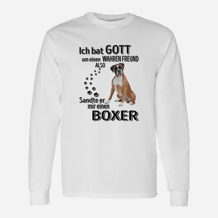 Boxer-Hund Herren Langarmshirts: Wahrer Freund GOTT sandte BOXER